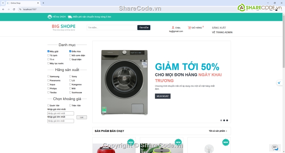 Web bán đồ gia dụng,web bán hàng,code web bán hàng